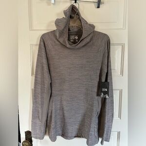 NWT Mountain Hardwear Women's Cowl Neck Hoodie, Thumbholes, Pocket, XL